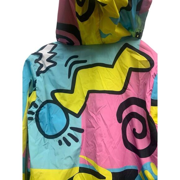 Reason Brand Peace Sign RELAX ANORAK Abstract Mesh Lined Windbreaker Men's L NEW - Picture 11 of 12